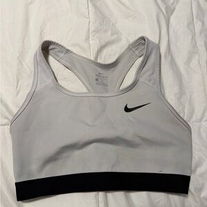 Nike Light Gray and Black Racerback Sports Bra